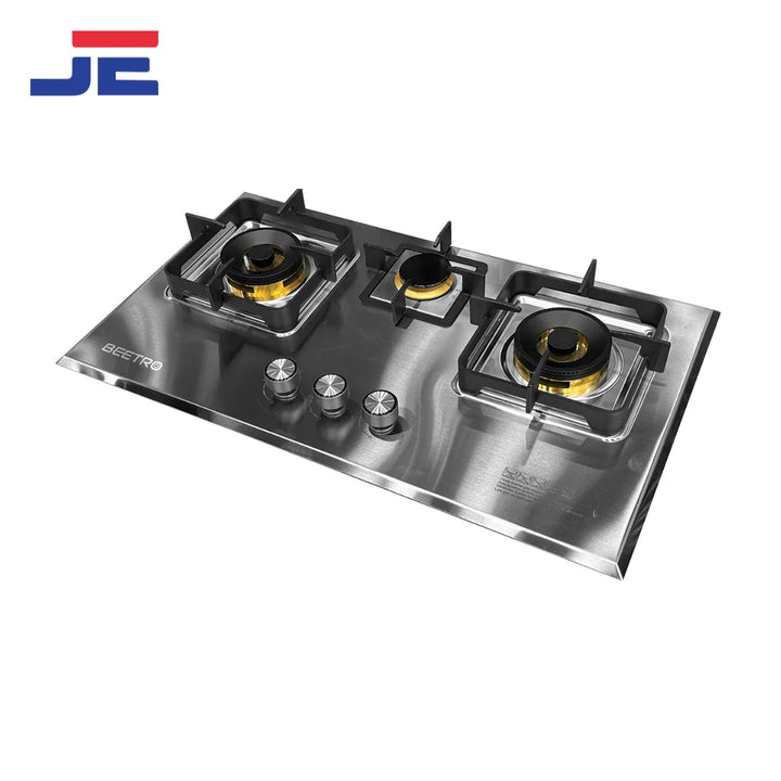 Beetro Kitchen Hob (RD-31000 Timer) 3 BRN Steel (EPS + Safety)