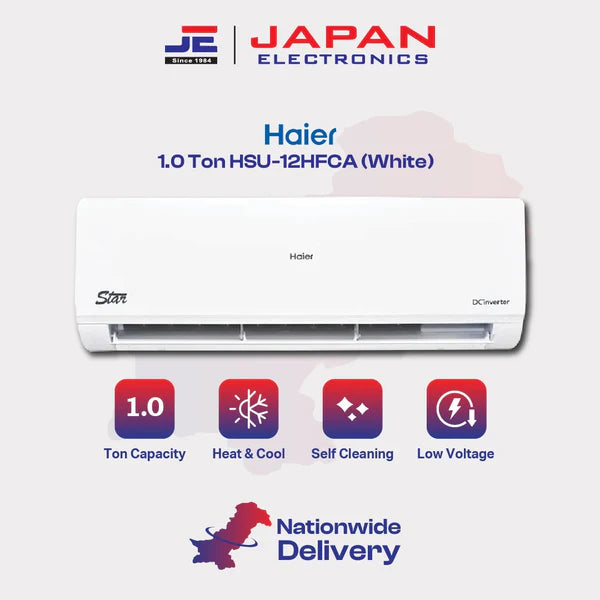 Haier AC Split Inverter 1.0 Ton HSU-12HFCA (White)