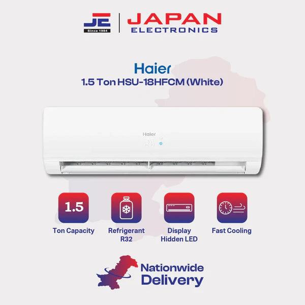 Haier AC Split Inverter 1.5 Ton HSU-18HFCM (White)