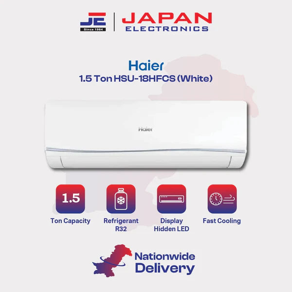 Haier AC Split Inverter 1.5 Ton HSU-18HFCS (White)