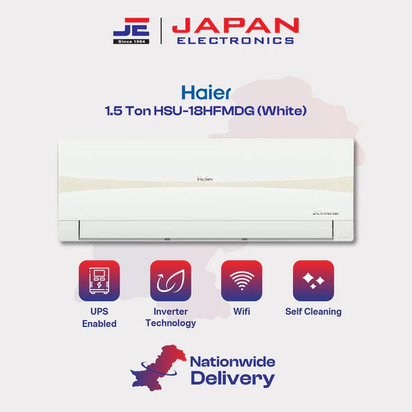 Haier AC Split Inverter 1.5 Ton HSU-18HFMDG (White)