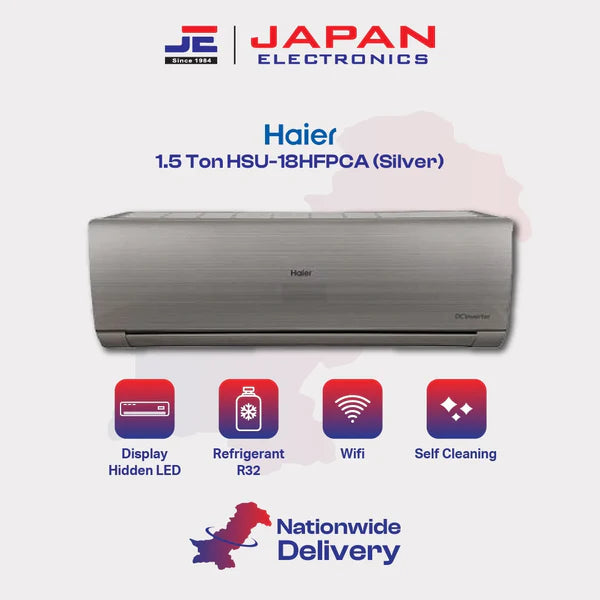 Haier AC Split Inverter 1.5 Ton HSU-18HFPCA (Silver)