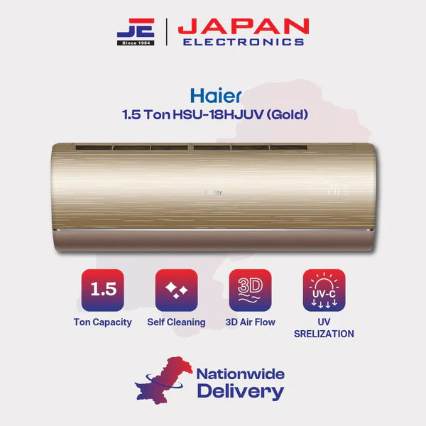 Haier AC Split Inverter 1.5 Ton HSU-18HJUV Gold