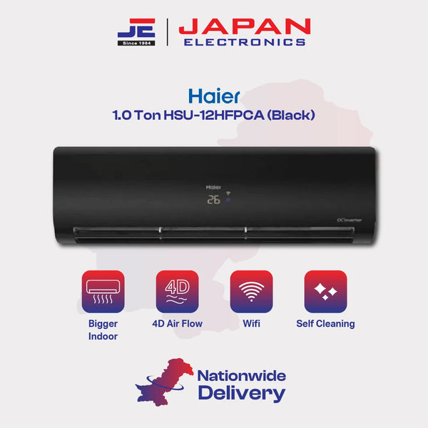 Haier AC Inverter Split 1.0 Ton HSU-12HFPCA (Black)