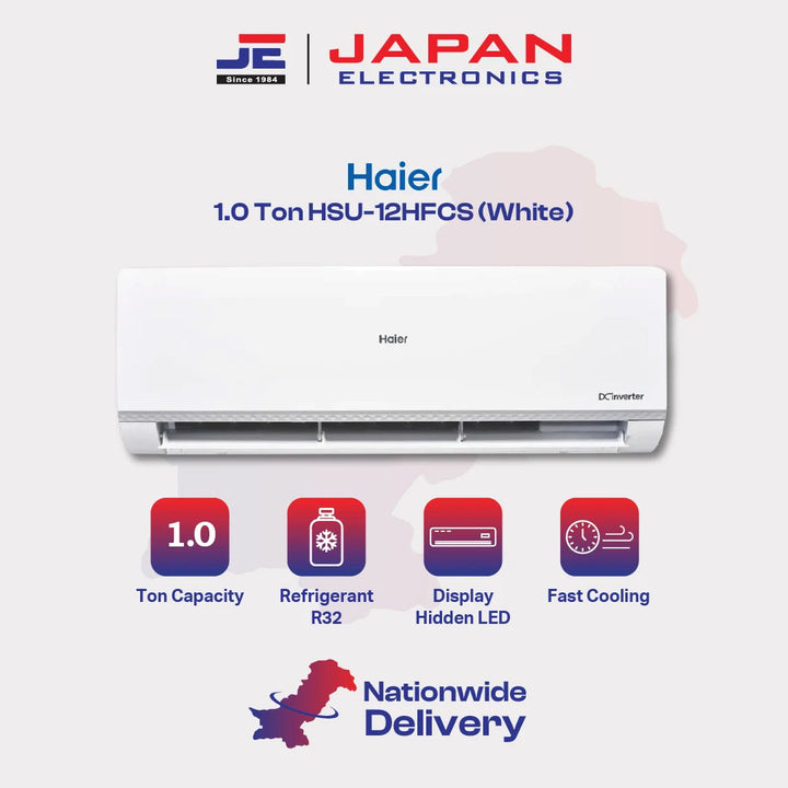 Haier AC Split Inverter 1.0 Ton HSU-12HFCS (White)