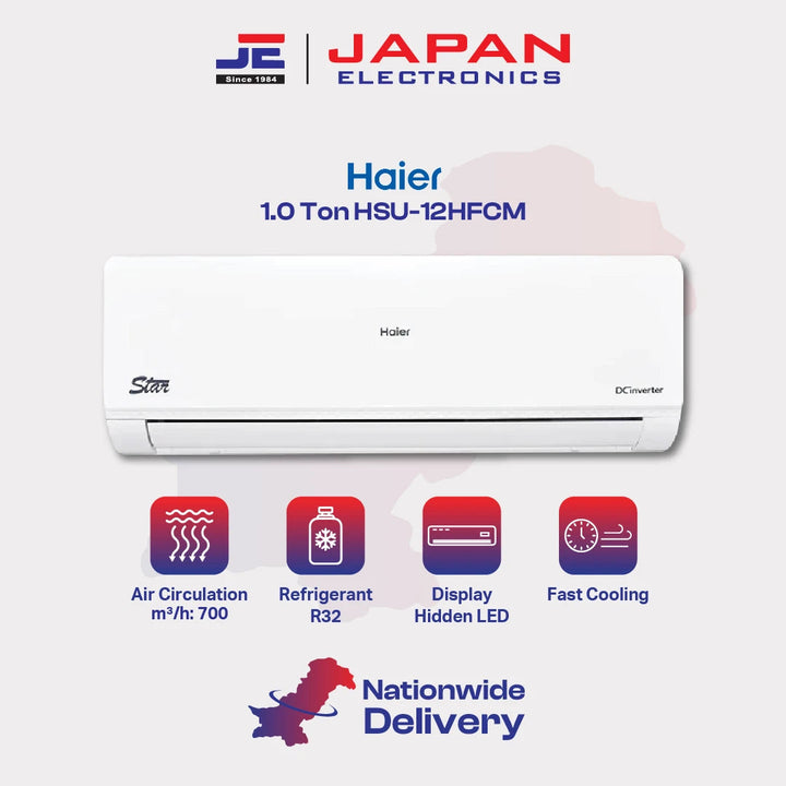 Haier Split AC Inverter 1.0 Ton HSU-12HFCM