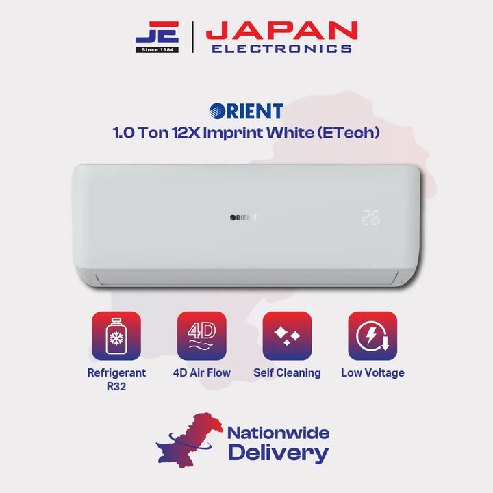 Orient Split AC Inverter 1.0 Ton 12X Imprint White (ETech)