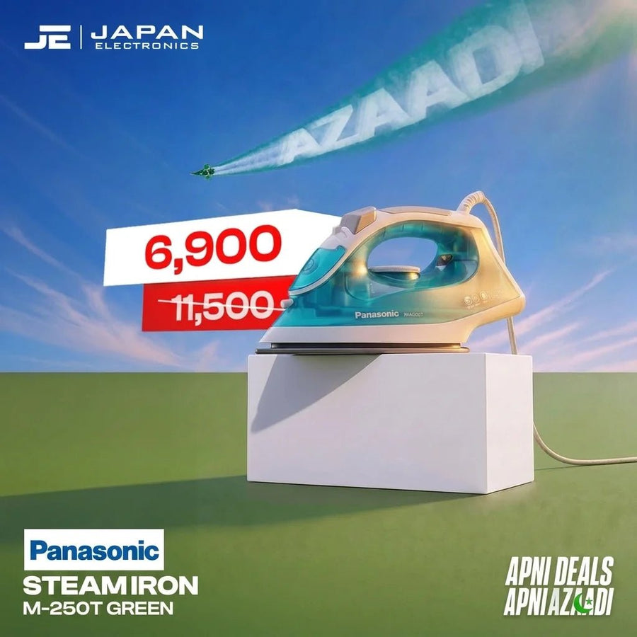 Panasonic Steam Iron M-250T (Green) - Japan Electronics - Best Electronics Store in Rwp & Islamabad
