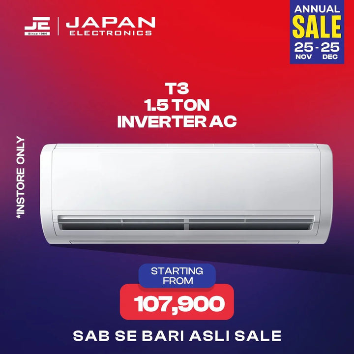 T3 1.5 Ton Inverter AC - Japan Electronics - Best Electronics Store in Rwp & Islamabad
